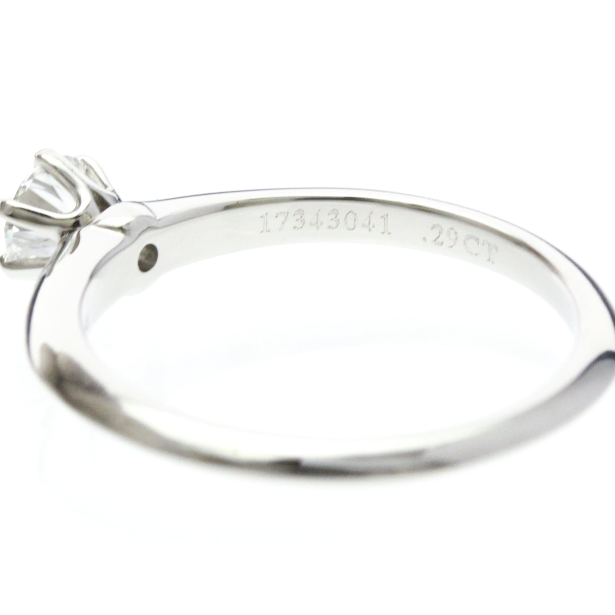 Tiffany & Co. Tiffany Setting Solitaire Platinum With Rbc Diamond Silver Platinum Ring Jewelry (Pre-Owned)