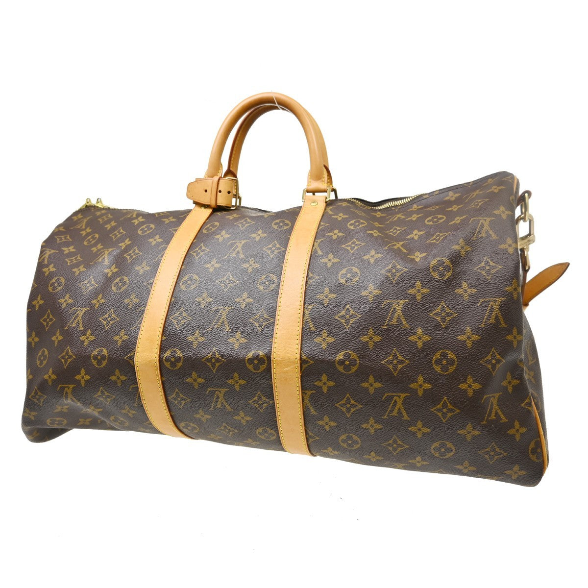 Louis Vuitton Keepall Bandouliere Monogram Canvas Brown Canvas Travel Bag Bag (Pre-Owned)