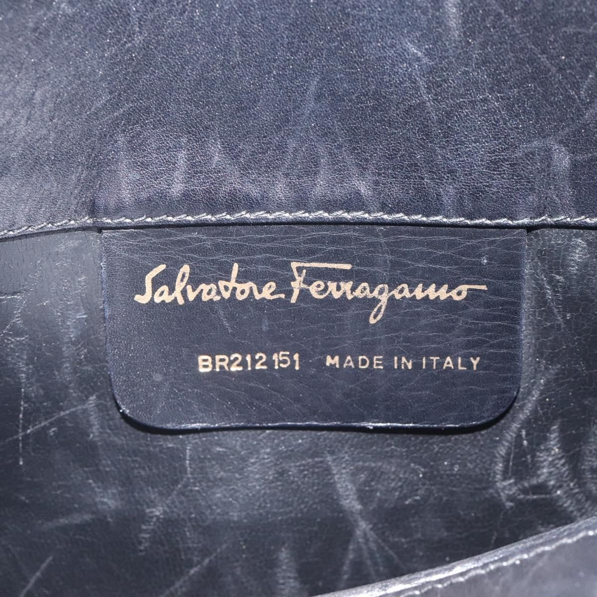 Salvatore Ferragamo Vintage Leather Black Leather Tote Bag Bag (Pre-Owned)