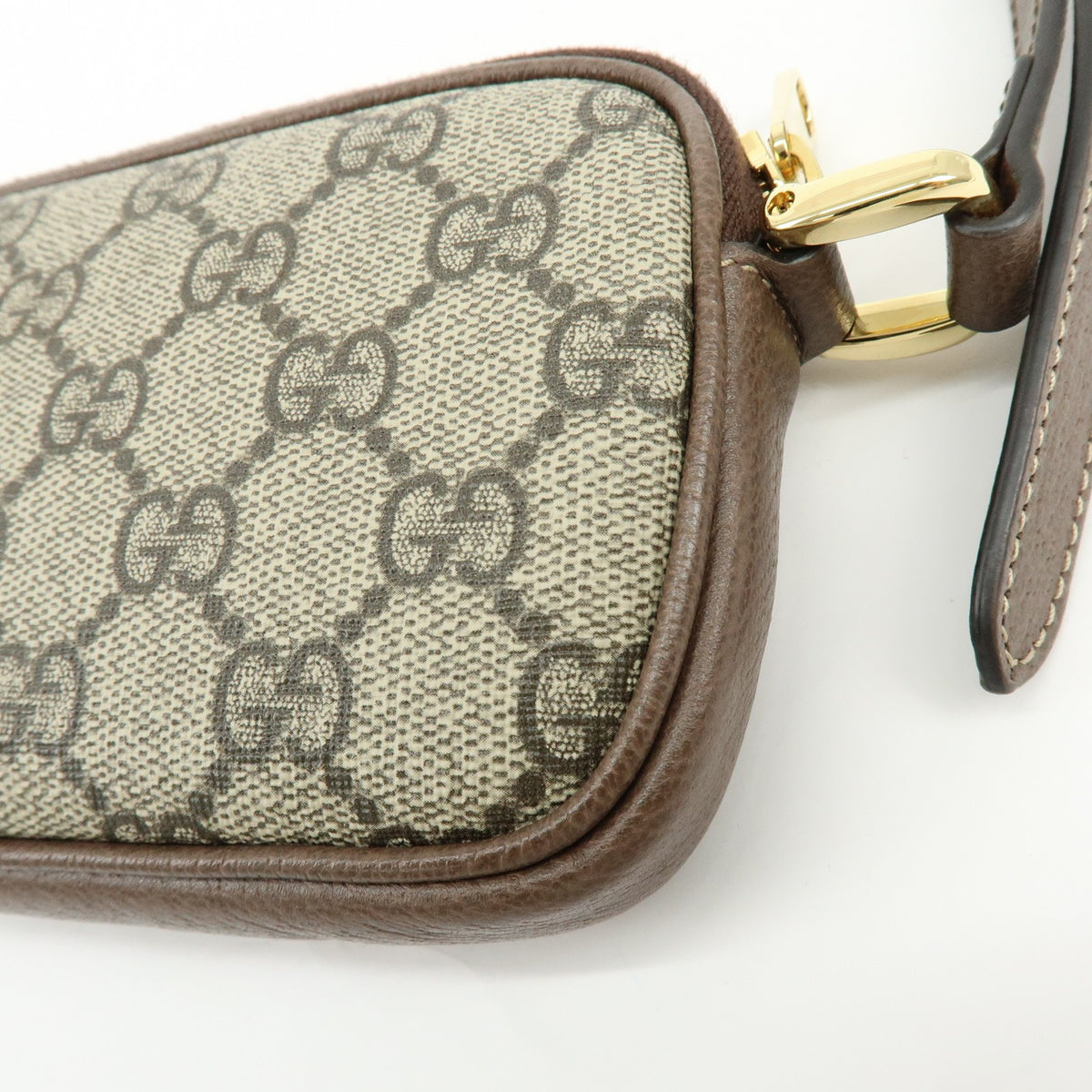 Gucci Ophidia Gg Coated Canvas Brown Leather Crossbody Bag Bag (Pre-Owned)