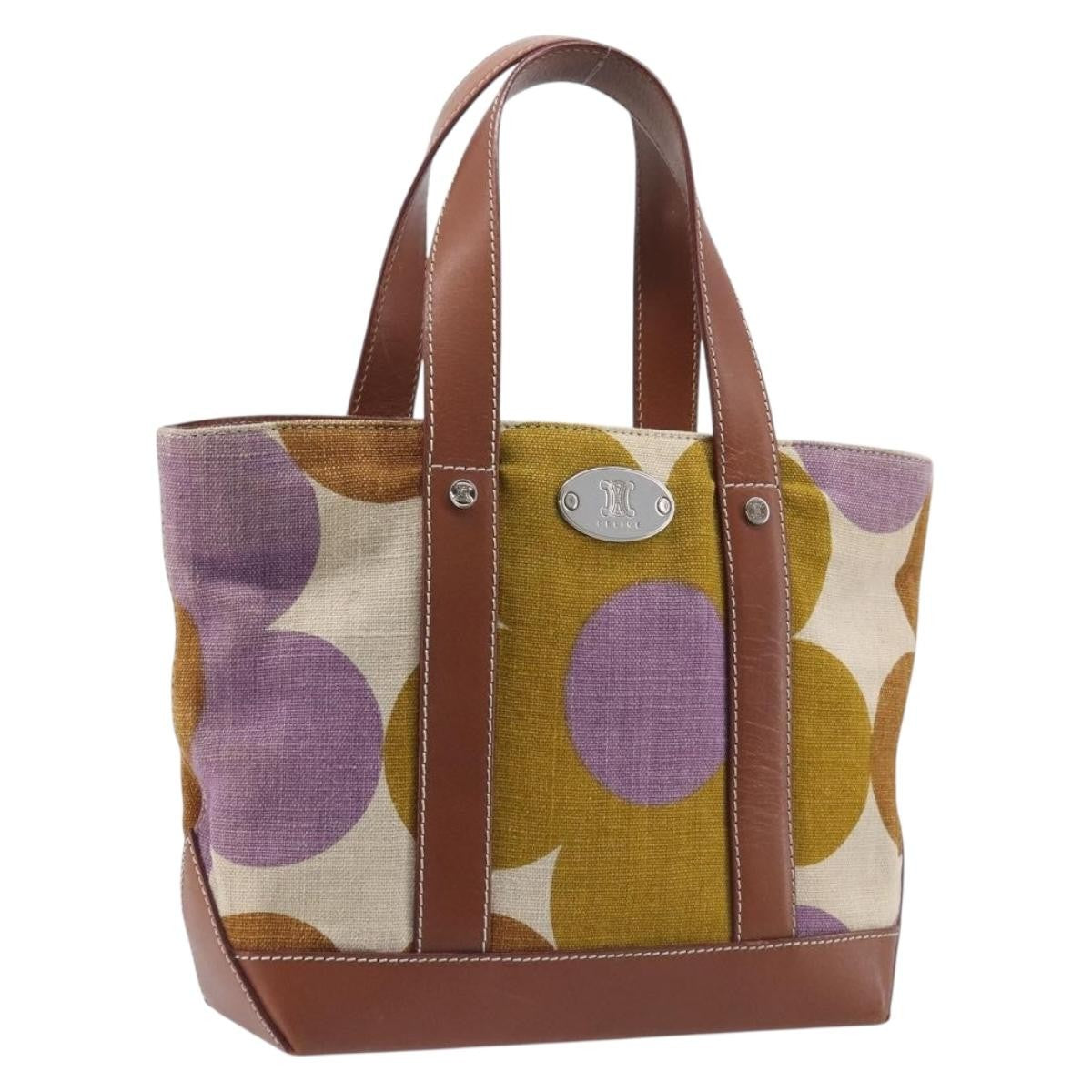 Celine Handbag Canvas Brown Canvas Handbag (Pre-Owned)