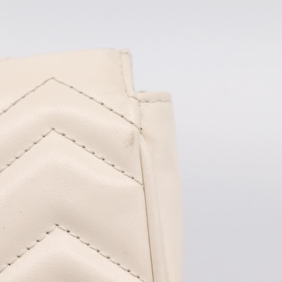 Gucci Gg Marmont Flap Chain Gg Coated Canvas And Leather Beige Leather Shoulder Bag Bag (Pre-Owned)