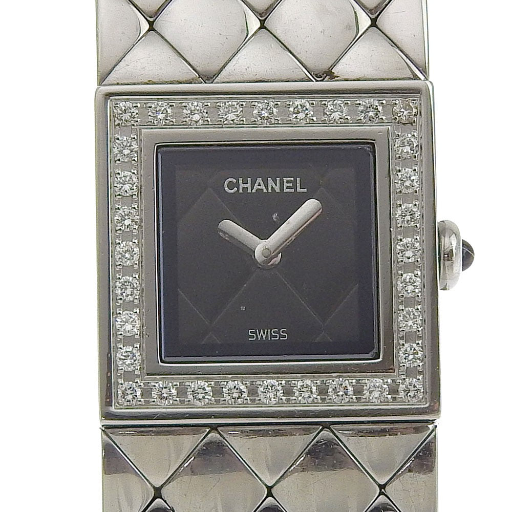 Chanel Matelasse Quartz Stainless Steel With Diamond Bezel Watch (Pre-Owned)