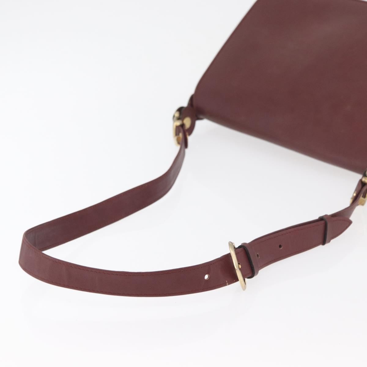 Cartier Must De Cartier Leather Burgundy Leather Shoulder Bag Bag (Pre-Owned)