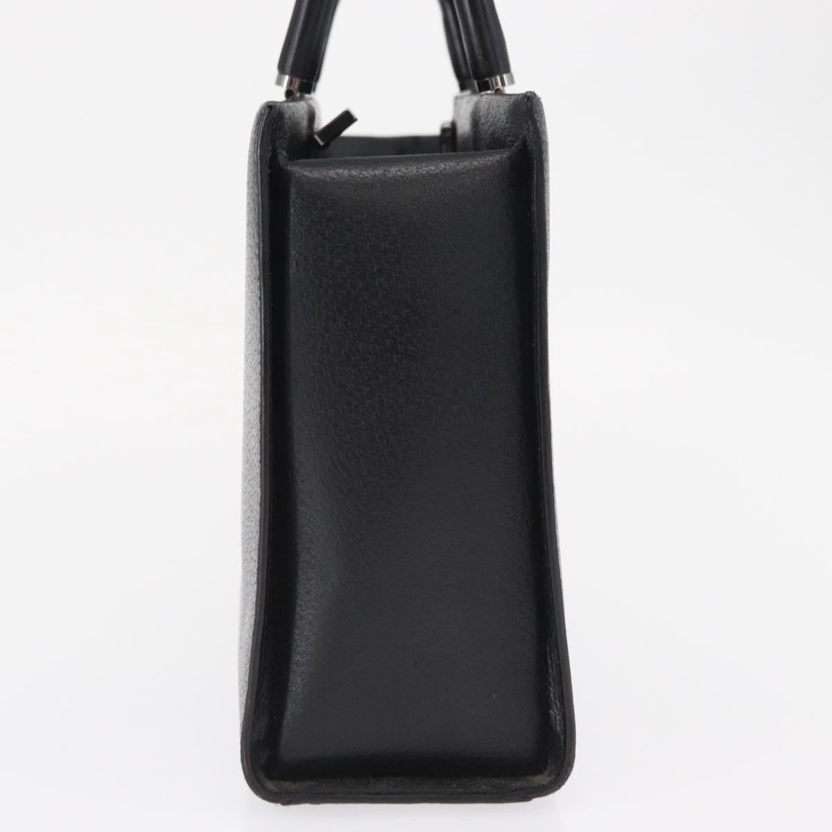 Gucci Vintage Bamboo Handle Leather Black Leather Handbag (Pre-Owned)