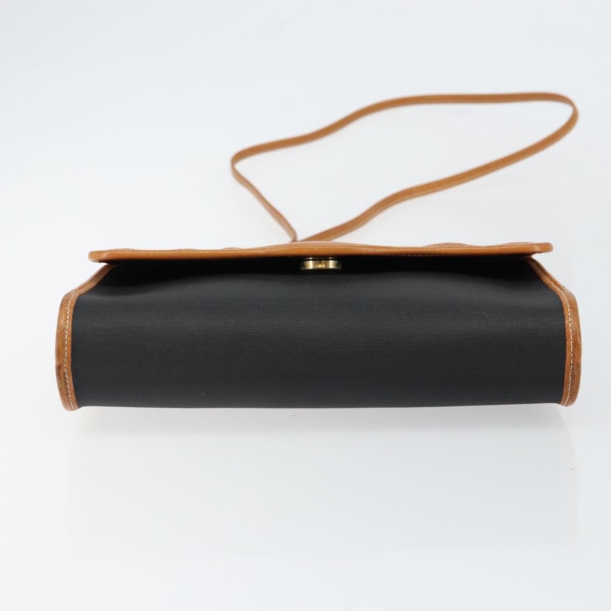 Christian Dior Vintage Cd Logo Leather Black Leather Shoulder Bag Bag (Pre-Owned)