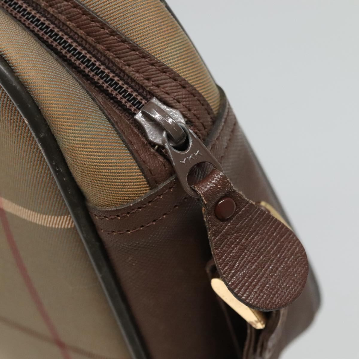 Burberry Nova Check Canvas And Leather Beige Canvas Shoulder Bag Bag (Pre-Owned)