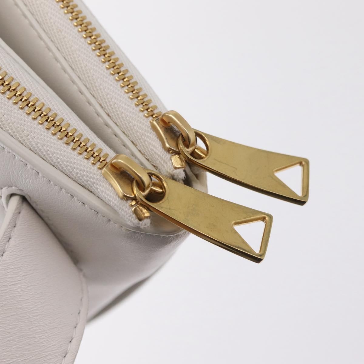 Bottega Veneta Nappa19 Pouch With Strap Maxi Intrecciato Leather White Leather Clutche & Pouche Bag (Pre-Owned)