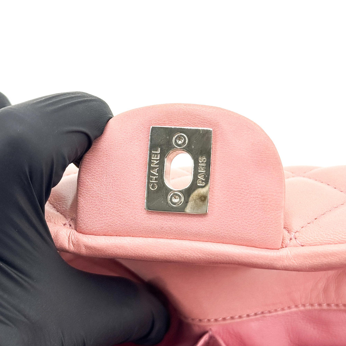 Chanel Classic Single Flap Quilted Lambskin Pink Leather Handbag (Pre-Owned)