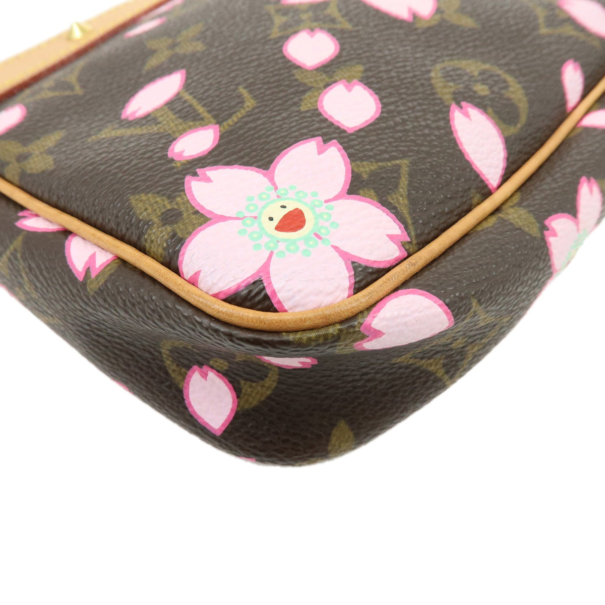 Louis Vuitton Pochette Accessoires Limited Edition Cherry Blossom Monogram Brown Canvas Clutche & Pouche Bag (Pre-Owned)