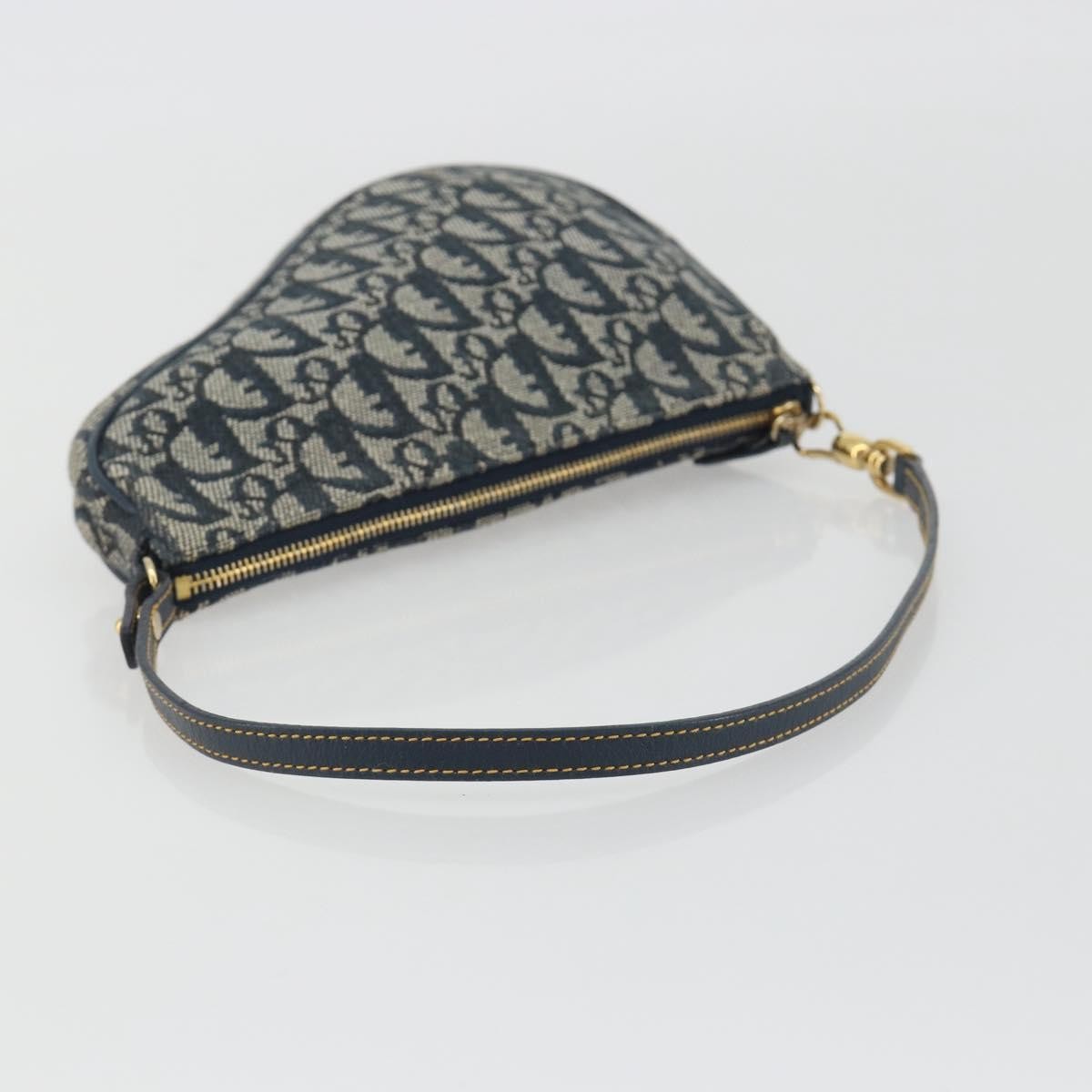 Christian Dior Vintage Saddle Bag Canvas Navy Canvas Clutche & Pouche Bag (Pre-Owned)