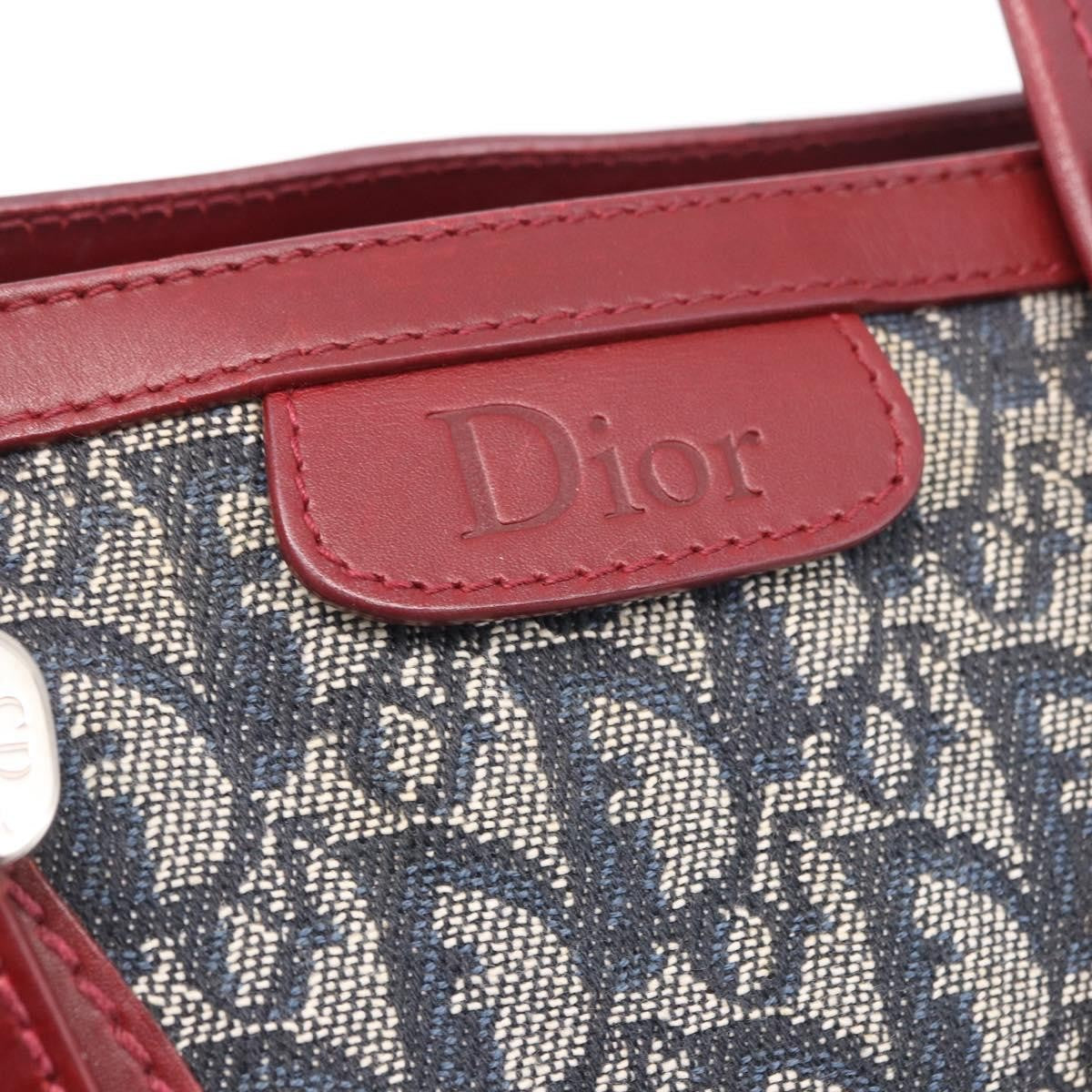 Christian Dior Vintage Trotter Zip Diorissimo Canvas Navy Canvas Tote Bag Bag (Pre-Owned)