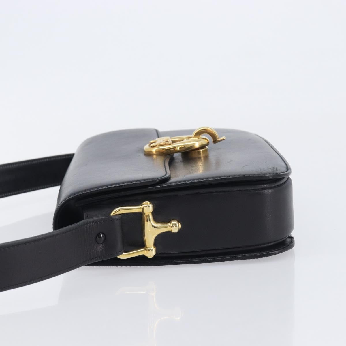 Celine Horse Carriage Leather Black Leather Shoulder Bag Bag (Pre-Owned)