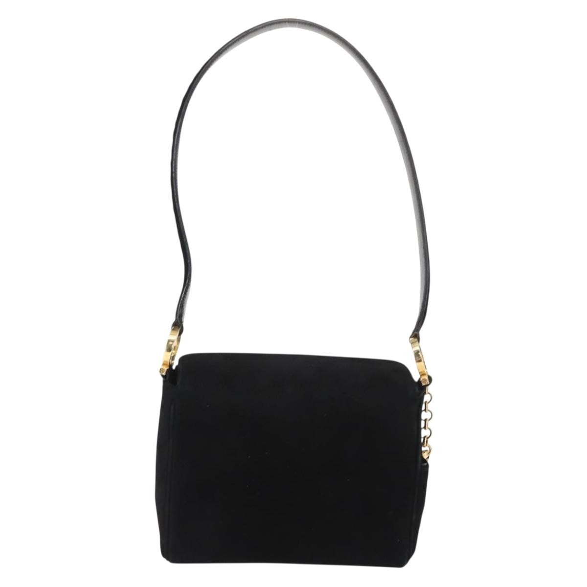 Salvatore Ferragamo Gancini Suede Black Suede Shoulder Bag Bag (Pre-Owned)