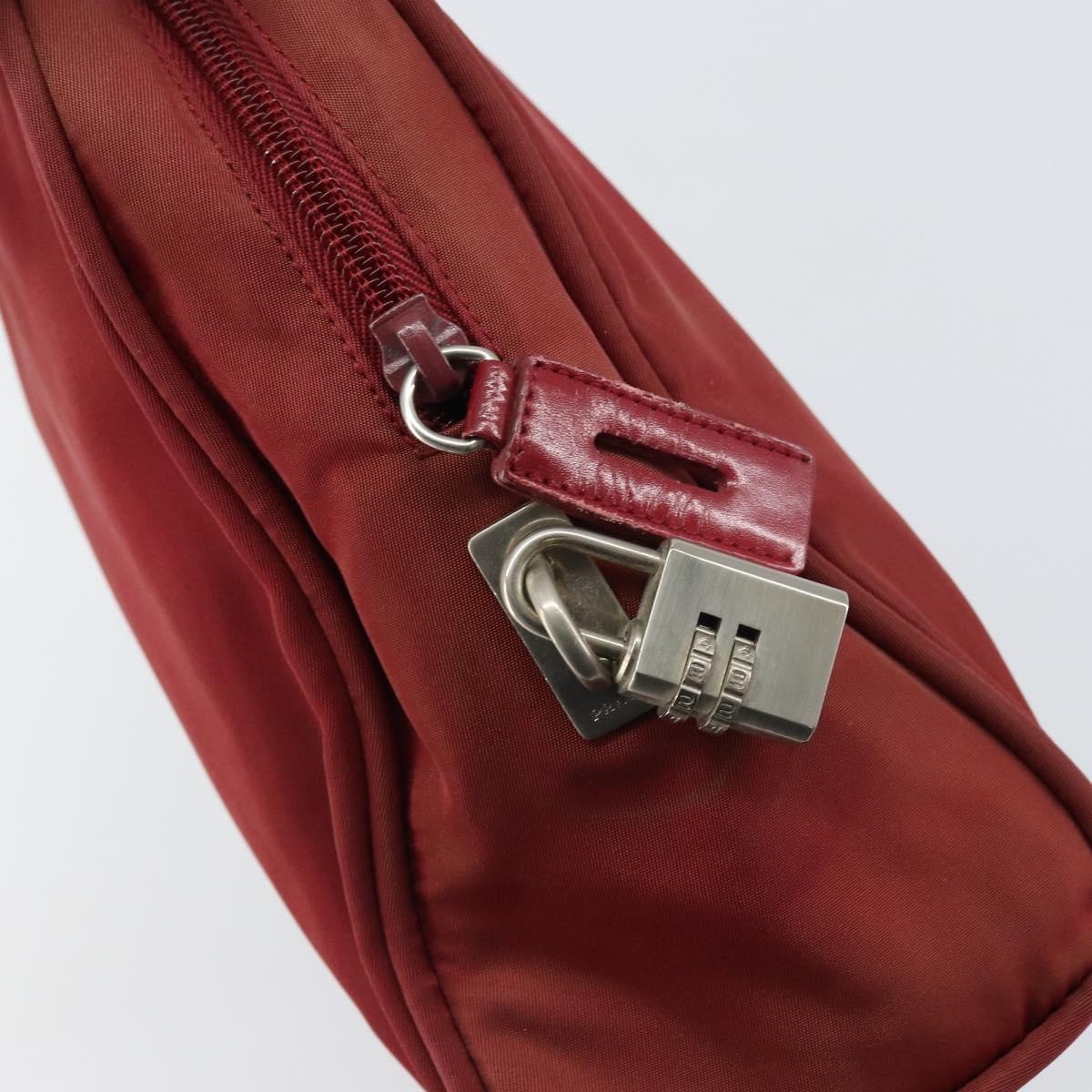 Prada Zip Around Tote Tessuto Red Nylon Shoulder Bag Bag (Pre-Owned)
