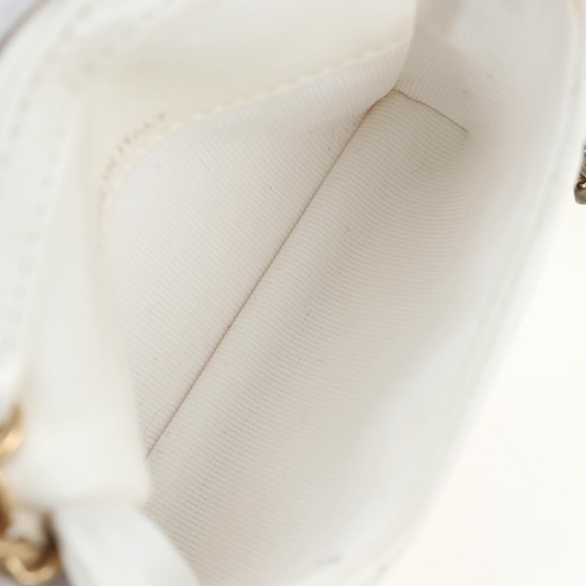 Chanel 19 Card Holder On Chain Quilted Leather White Leather Shoulder Bag Bag (Pre-Owned)