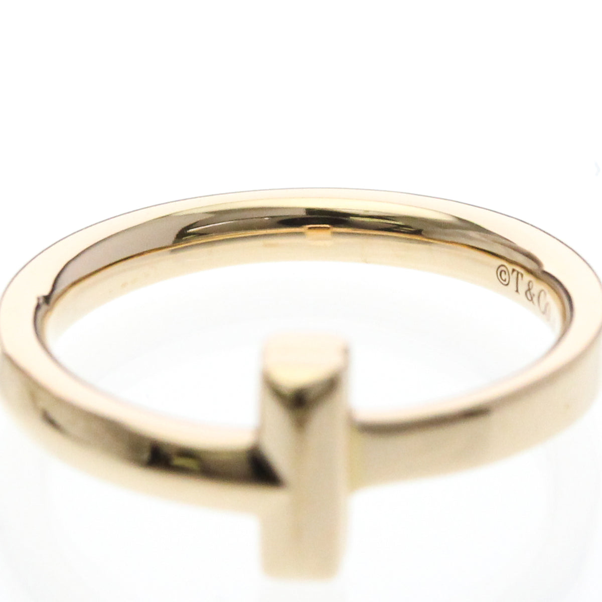 Tiffany & Co. T One 18K White Gold Gold Pink_Gold Ring Jewelry (Pre-Owned)