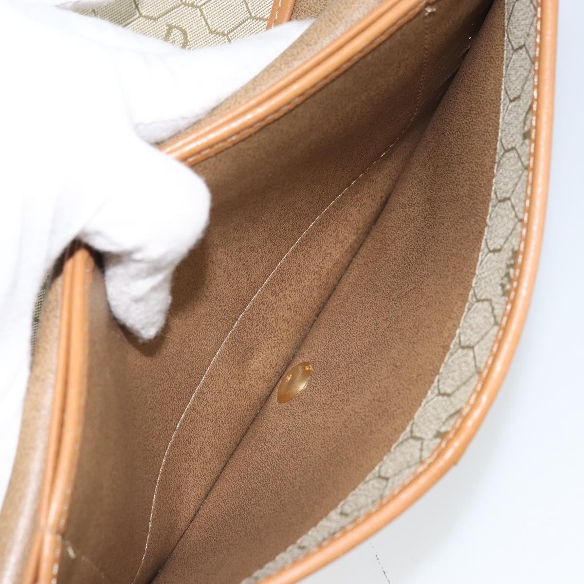Christian Dior Vintage Honeycomb Clutch Canvas Beige Canvas Clutche & Pouche Bag (Pre-Owned)