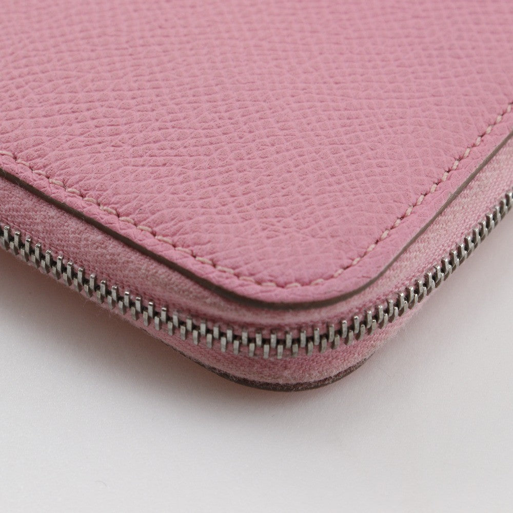 Hermes Azap Zip Around Epsom Pink Leather Wallets Accessory (Pre-Owned)