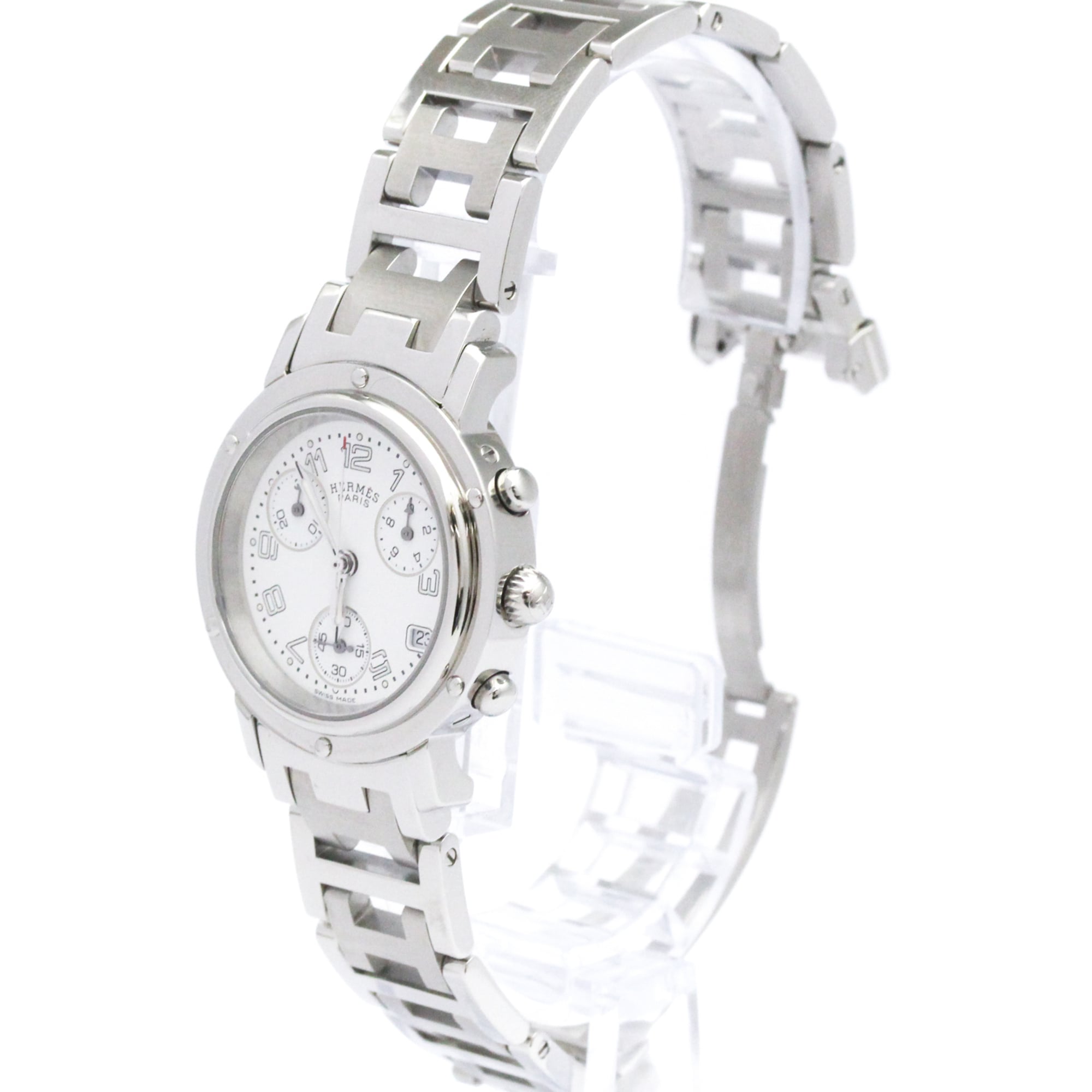 Hermes Clipper Chronograph Quartz Stainless Steel Watch (Pre-Owned)