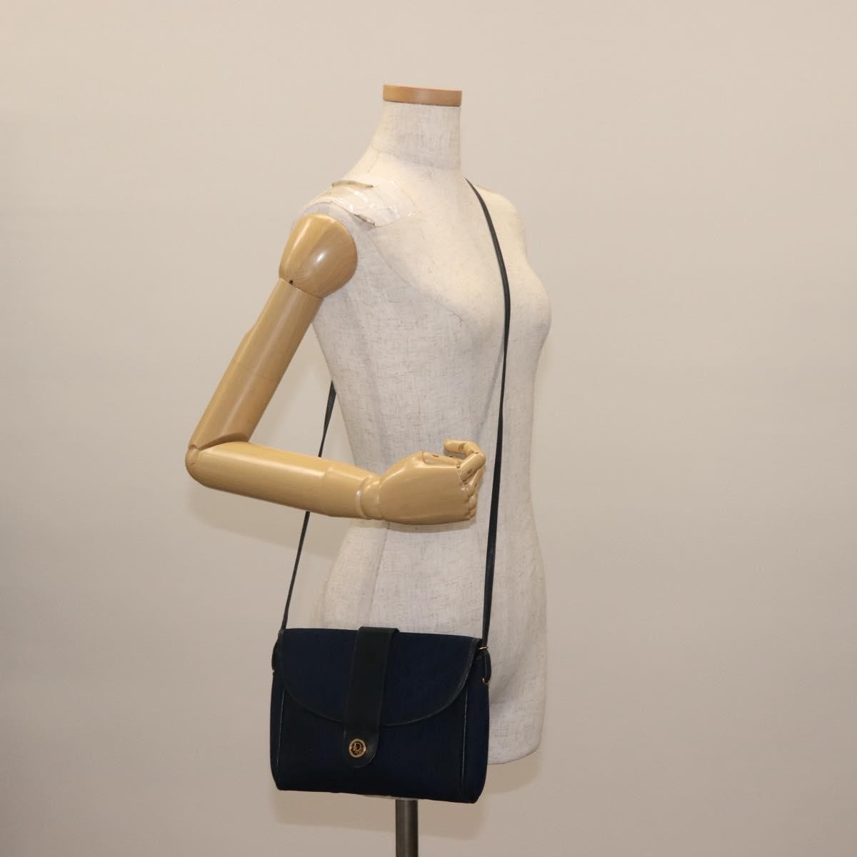Christian Dior Vintage Trotter Canvas Navy Canvas Shoulder Bag Bag (Pre-Owned)