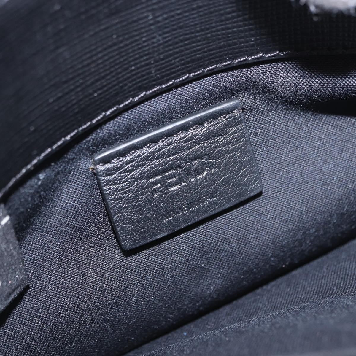 Fendi Karlito Wallet On Chain Studded Saffiano Leather Black Leather Crossbody Bag Bag (Pre-Owned)