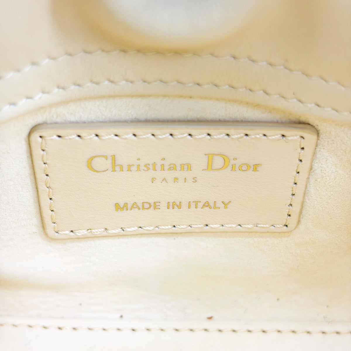Christian Dior Lady Dior Lambskin Yellow Lamb Handbag (Pre-Owned)