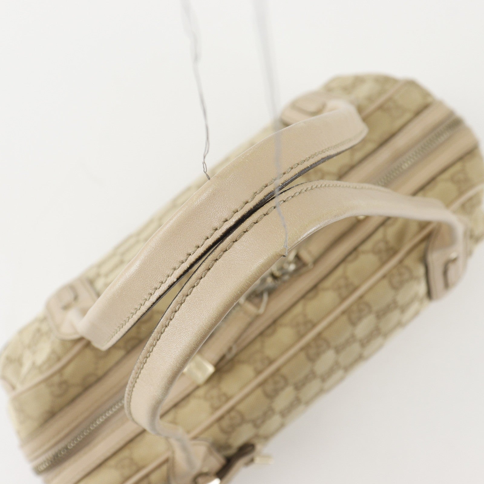 Gucci Princy Boston Gg Canvas And Leather Beige Canvas Handbag (Pre-Owned)