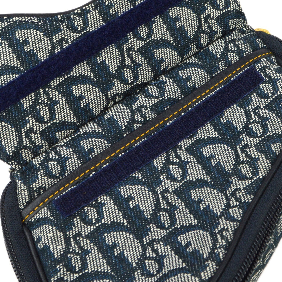 Christian Dior Saddle Zip Diorissimo Canvas Navy Canvas Clutche & Pouche Bag (Pre-Owned)