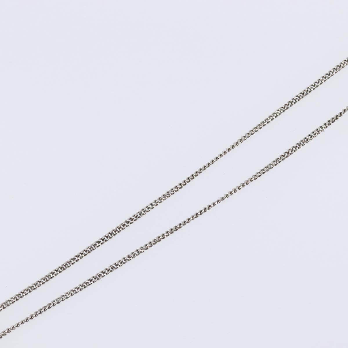 Chanel Cc Pendant Metal With Crystals Silver Metal Necklace Jewelry (Pre-Owned)