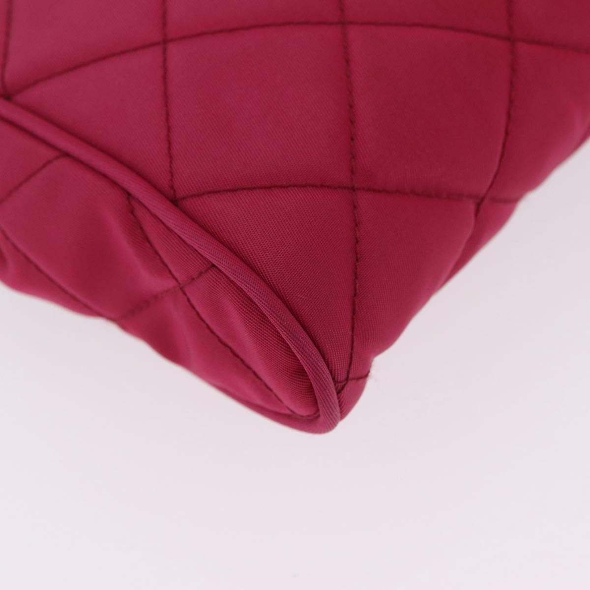 Prada Pushlock Chain Flap Quilted Tessuto Pink Nylon Handbag (Pre-Owned)