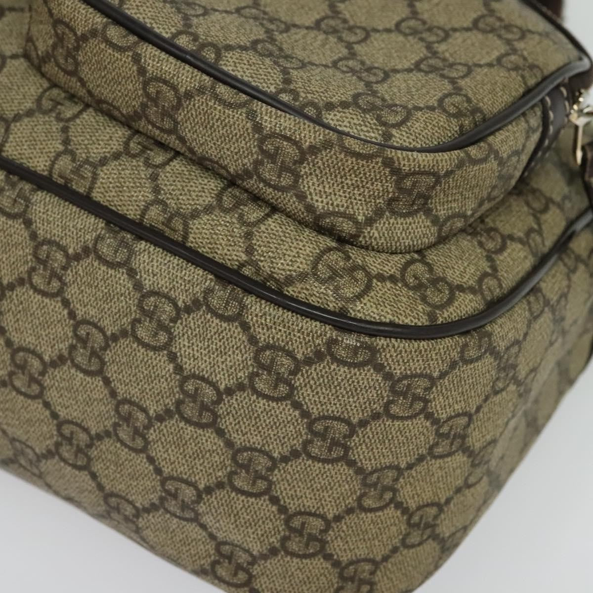Gucci Double Pocket Messenger Gg Coated Canvas Beige Canvas Handbag (Pre-Owned)