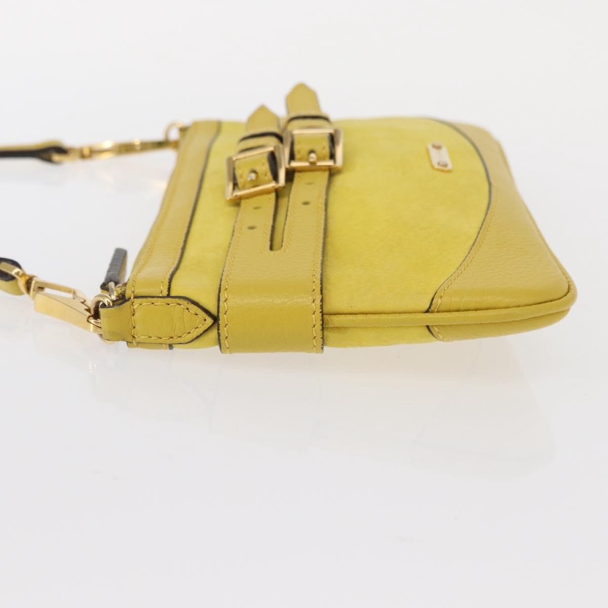 Burberry Vintage Leather Yellow Leather Shoulder Bag Bag (Pre-Owned)
