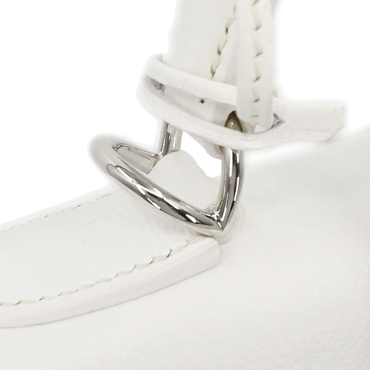 Hermes Kelly White Epsom With Palladium Hardware White Leather Handbag (Pre-Owned)