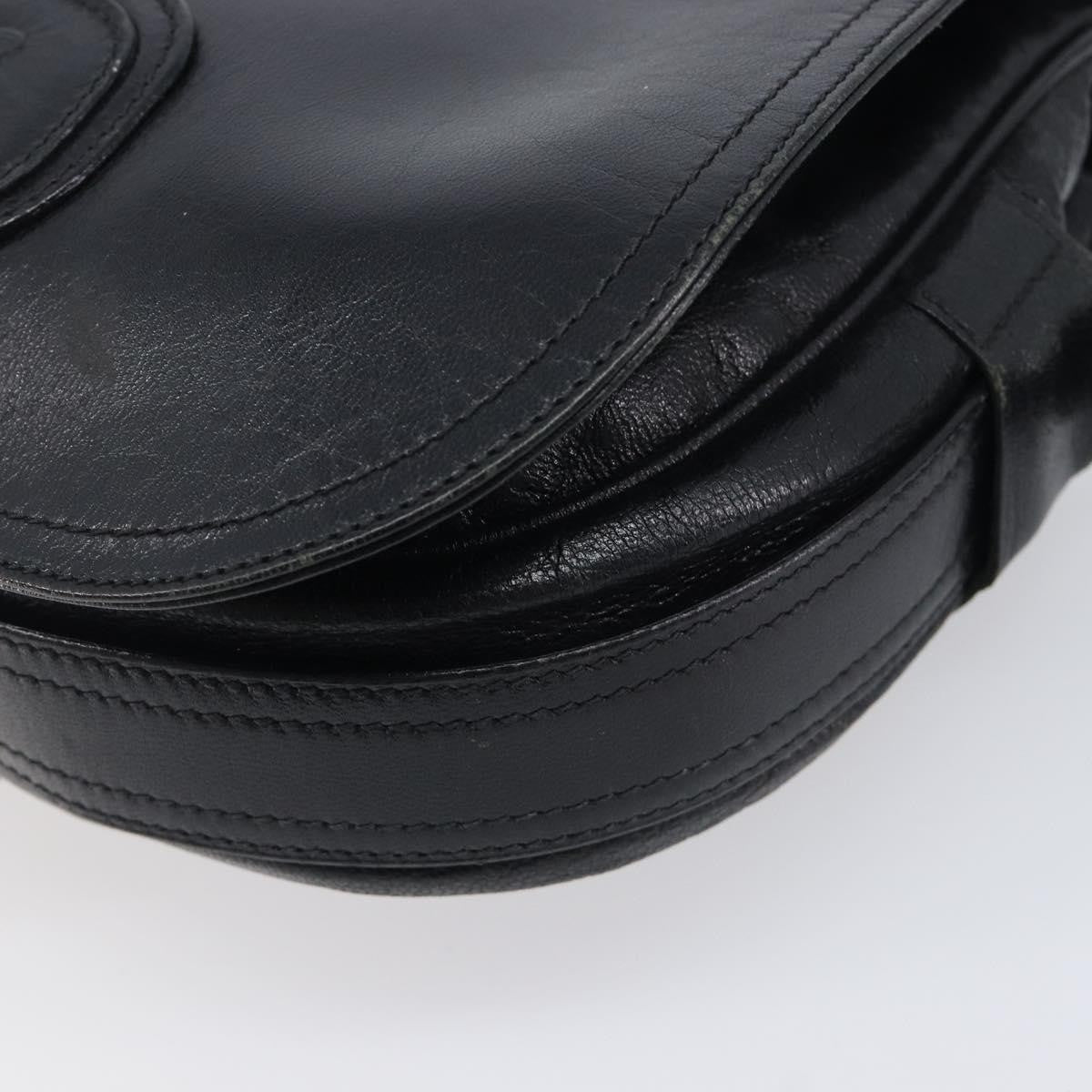Celine Shoulder Leather Black Leather Shoulder Bag Bag (Pre-Owned)
