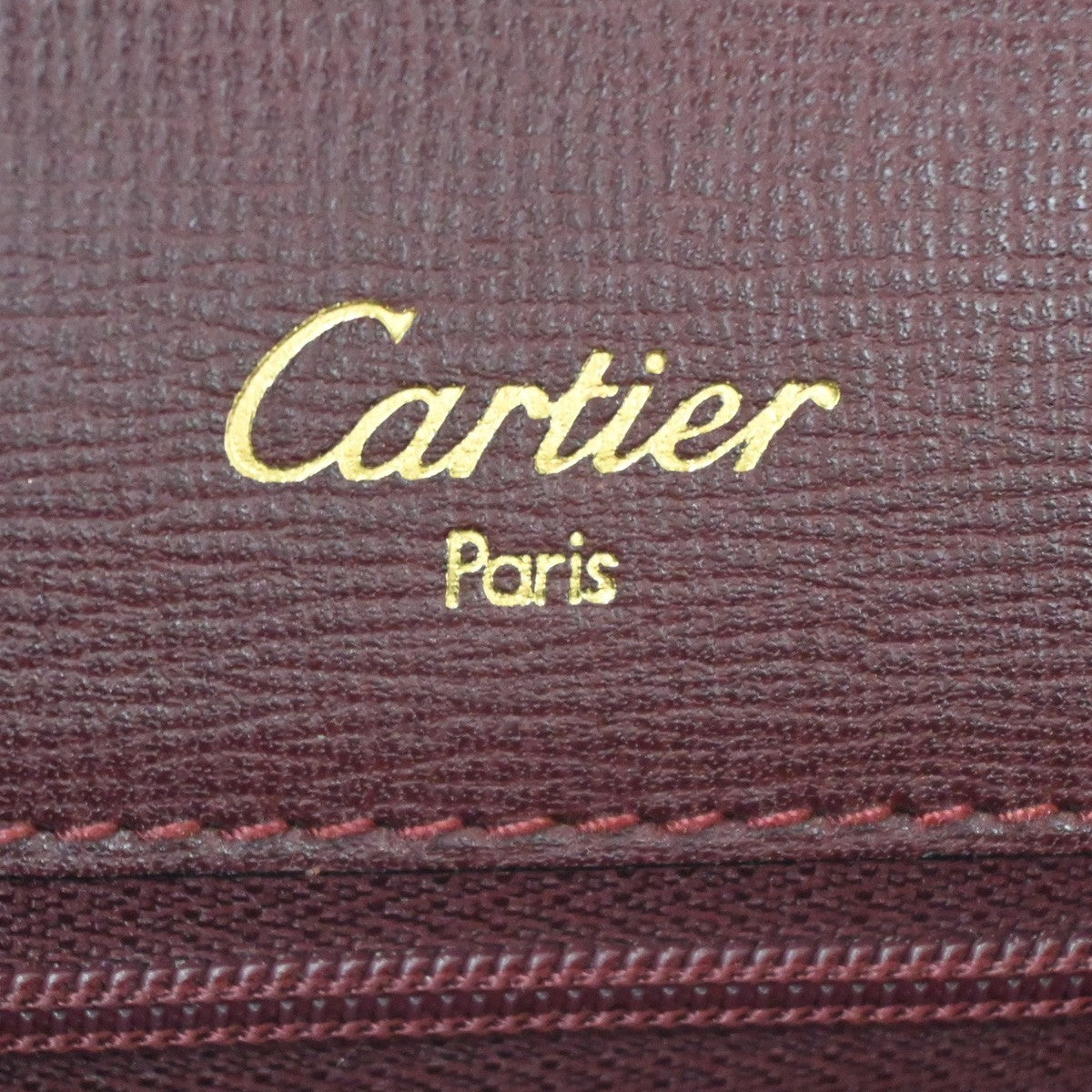 Cartier Must De Cartier Leather Burgundy Leather Handbag (Pre-Owned)