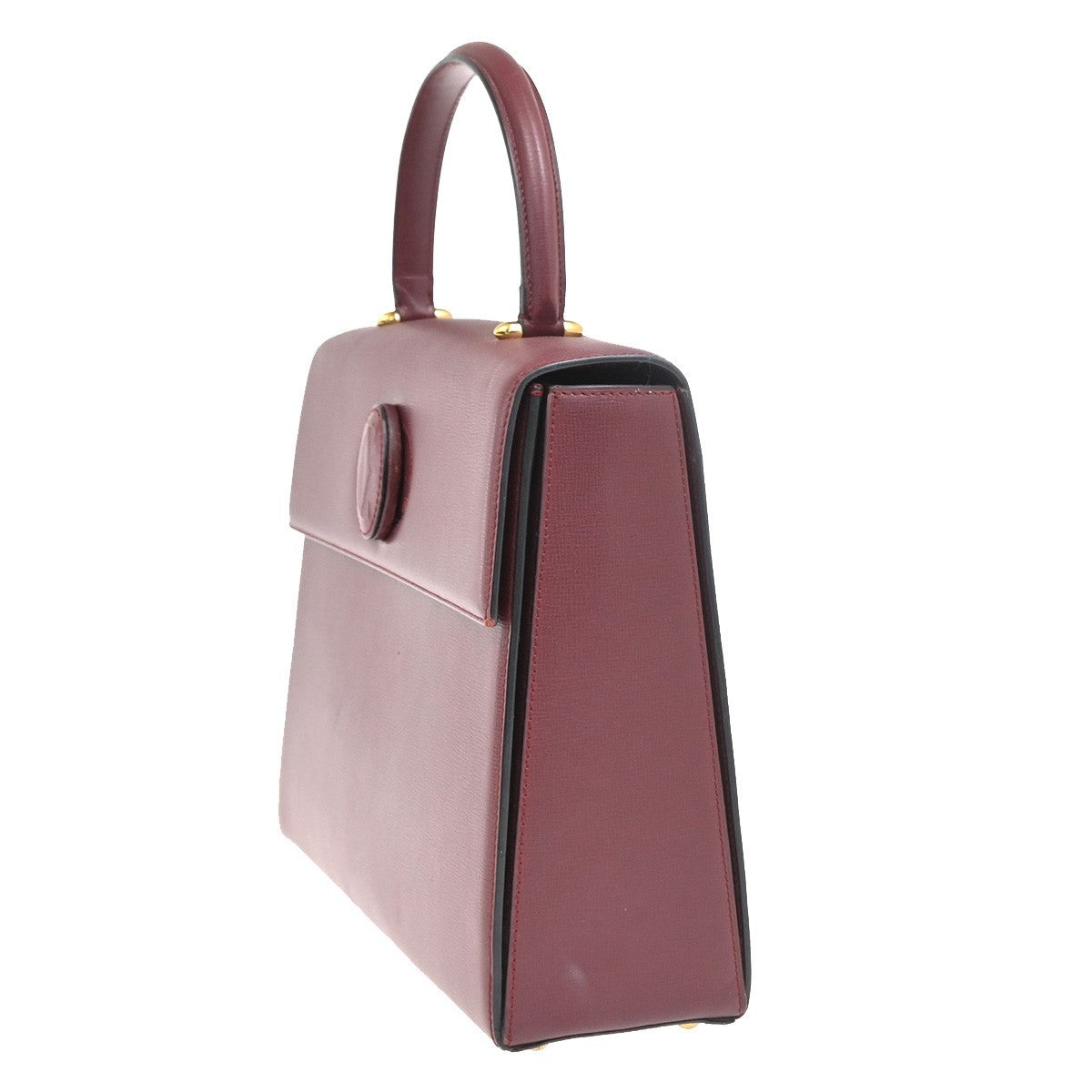 Cartier Must De Cartier Leather Burgundy Leather Handbag (Pre-Owned)