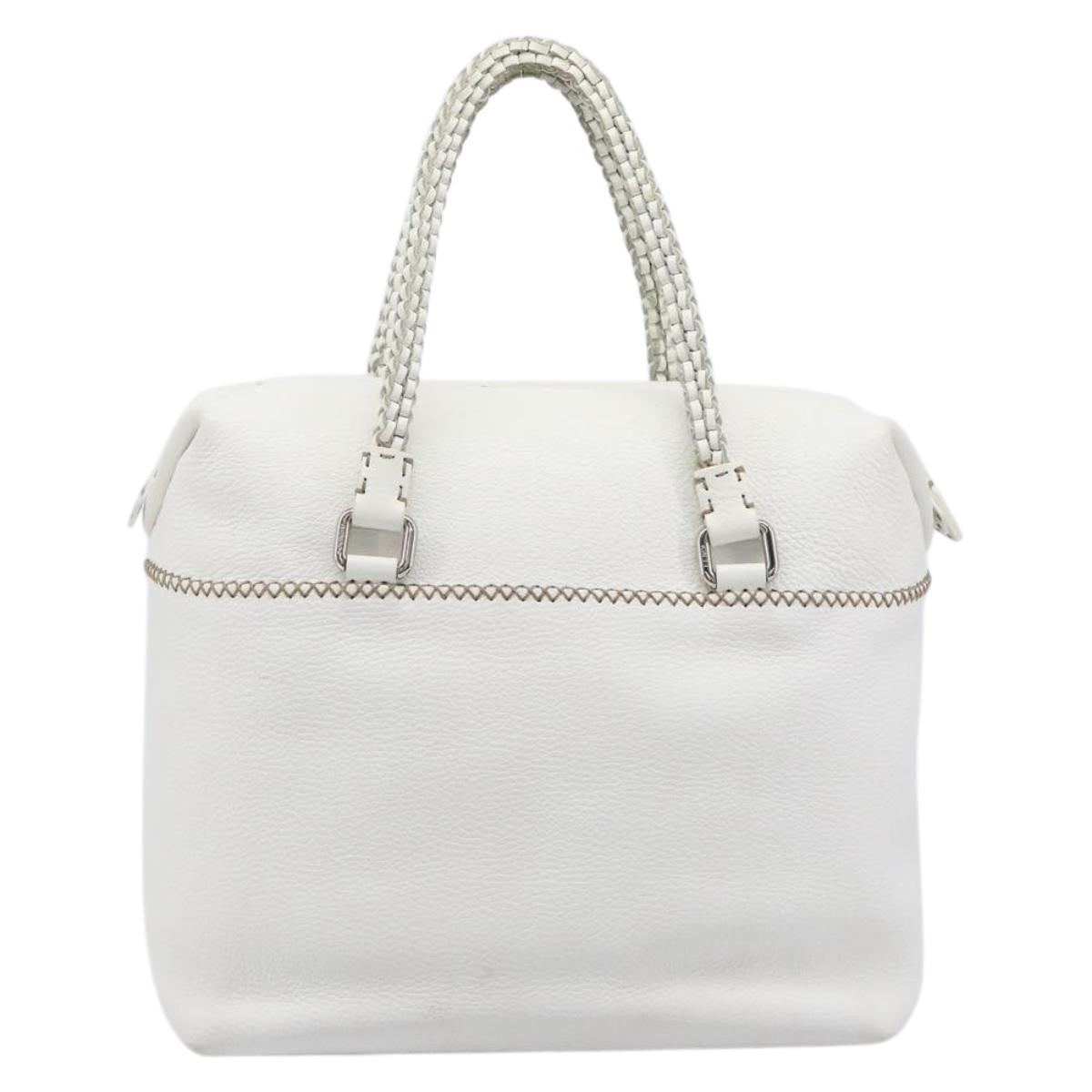 Fendi Selleria 2Bag Leather White Leather Handbag (Pre-Owned)