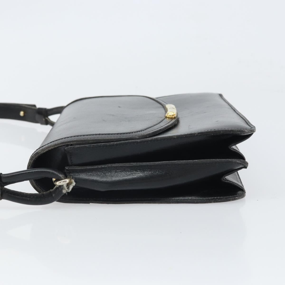 Christian Dior Shoulder Leather Black Leather Shoulder Bag Bag (Pre-Owned)
