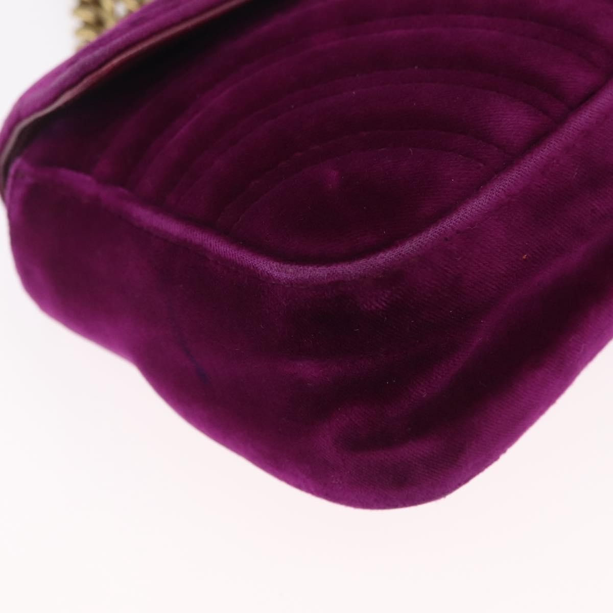 Gucci Gg Marmont Matelassé Velvet Purple Velvet Shoulder Bag Bag (Pre-Owned)