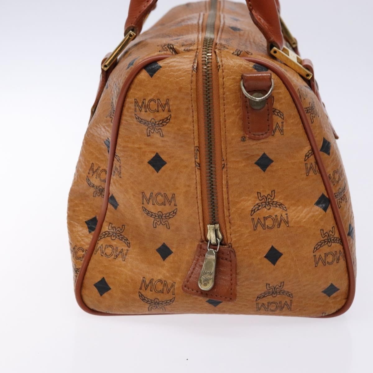 MCM Visetos Logogramme Leather Brown Leather Handbag (Pre-Owned)