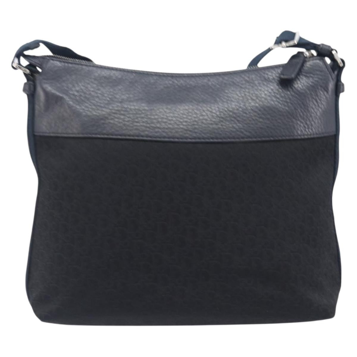 Christian Dior Vintage Street Chic Messenger Diorissimo Canvas And Leather Black Canvas Handbag (Pre-Owned)