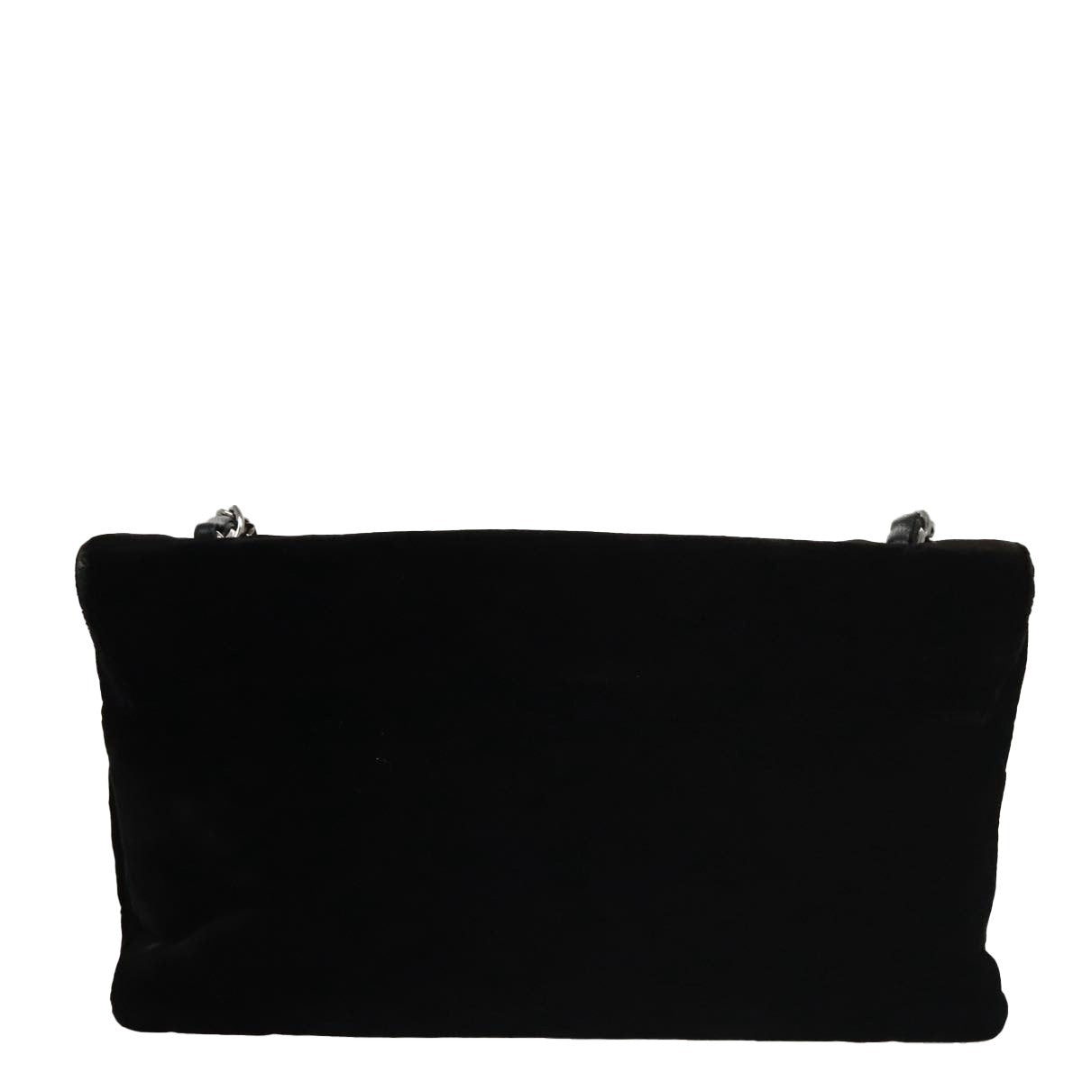 Chanel Camellia No.5 Chain Flap Velvet Black Velvet Shoulder Bag Bag (Pre-Owned)