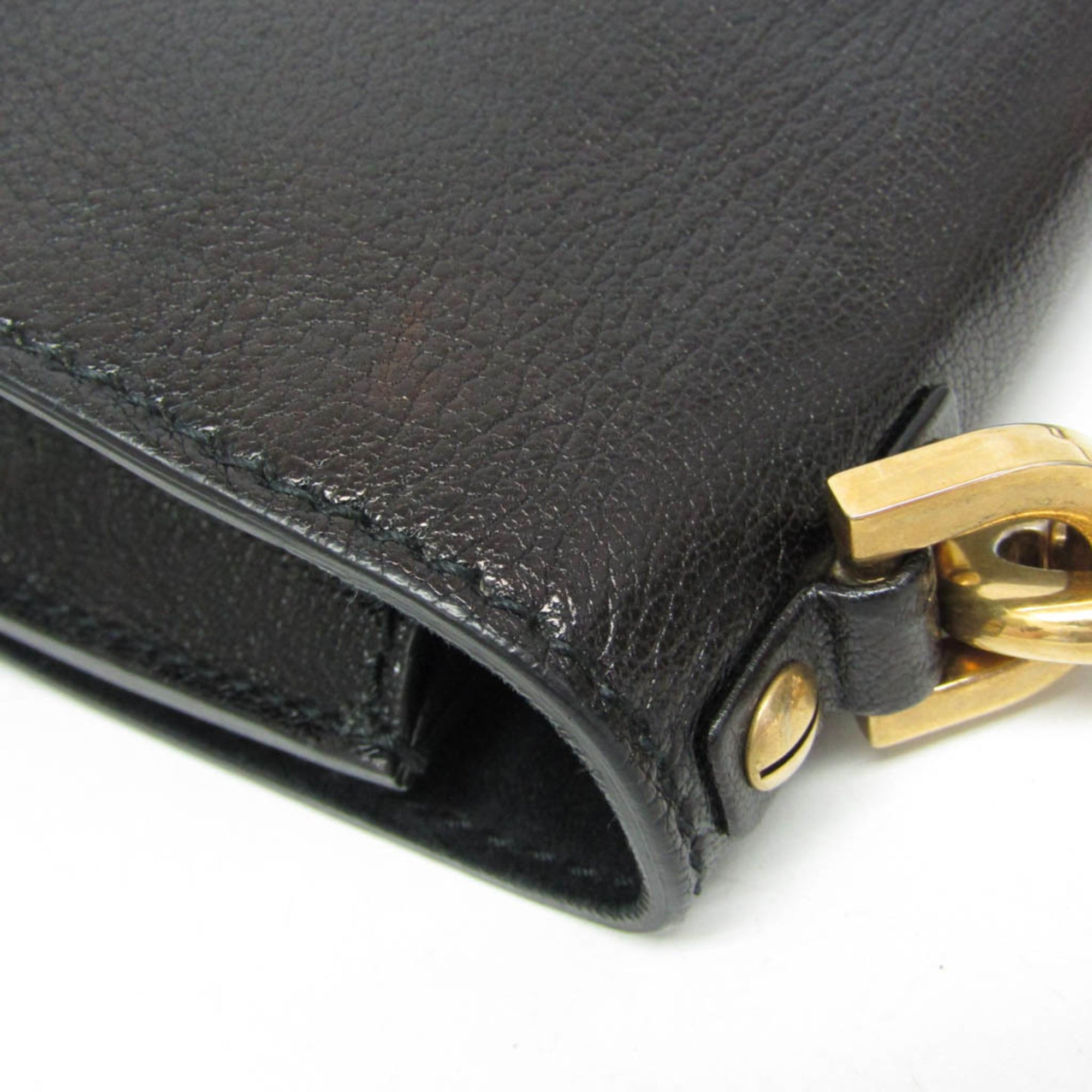 Christian Dior J'adior Flap Leather Black Leather Shoulder Bag Bag (Pre-Owned)