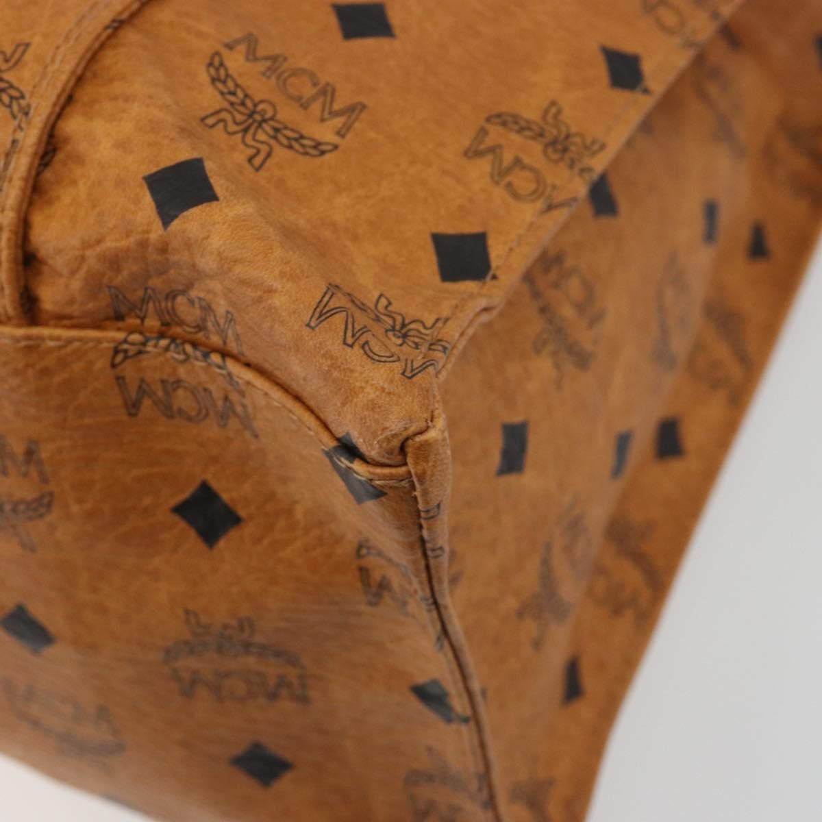 MCM Visetos Leather Brown Leather Shoulder Bag Bag (Pre-Owned)