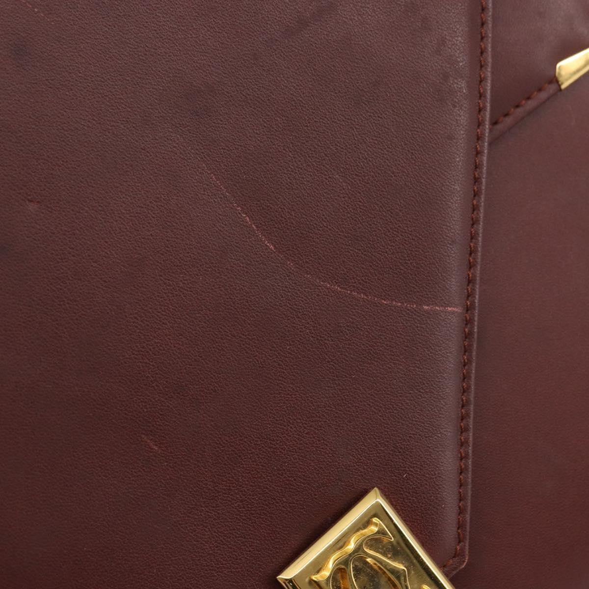 Cartier Must De Cartier Leather Burgundy Leather Shoulder Bag Bag (Pre-Owned)