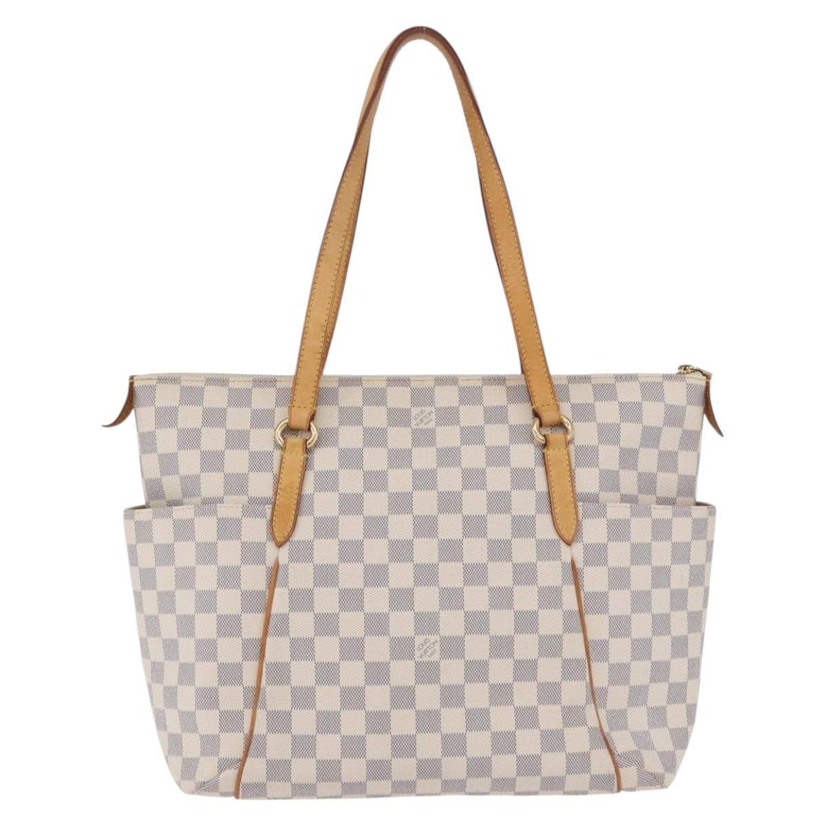 Louis Vuitton Totally Damier Azur Beige Canvas Shoulder Bag Bag (Pre-Owned)