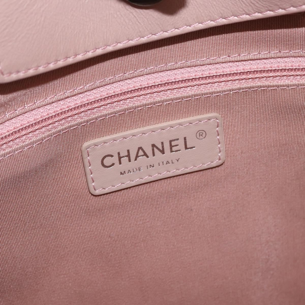 Chanel Easy Shopping Quilted Calfskin Pink Leather Tote Bag Bag (Pre-Owned)