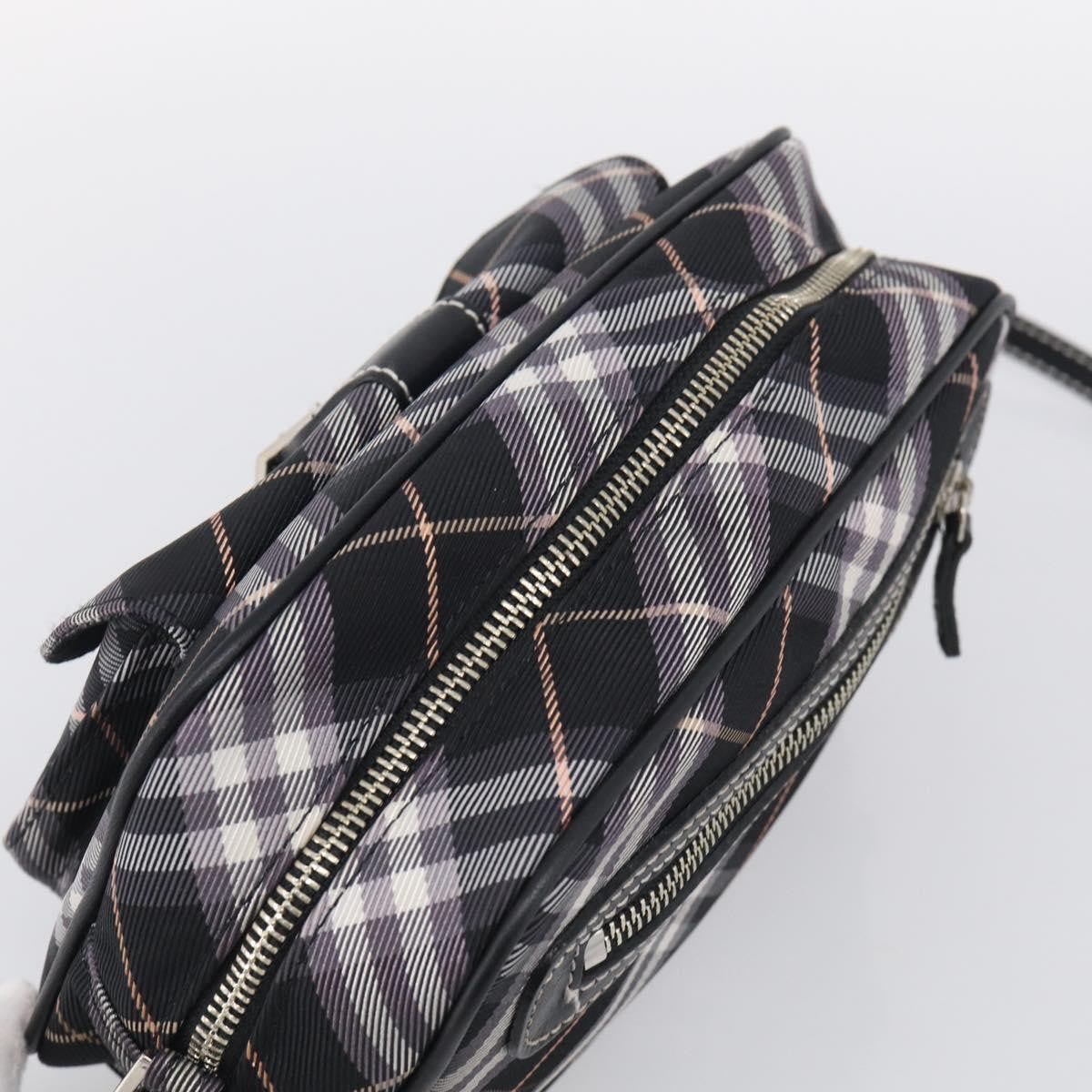 Burberry Nova Check Blue Label Nylon Black Nylon Shoulder Bag Bag (Pre-Owned)