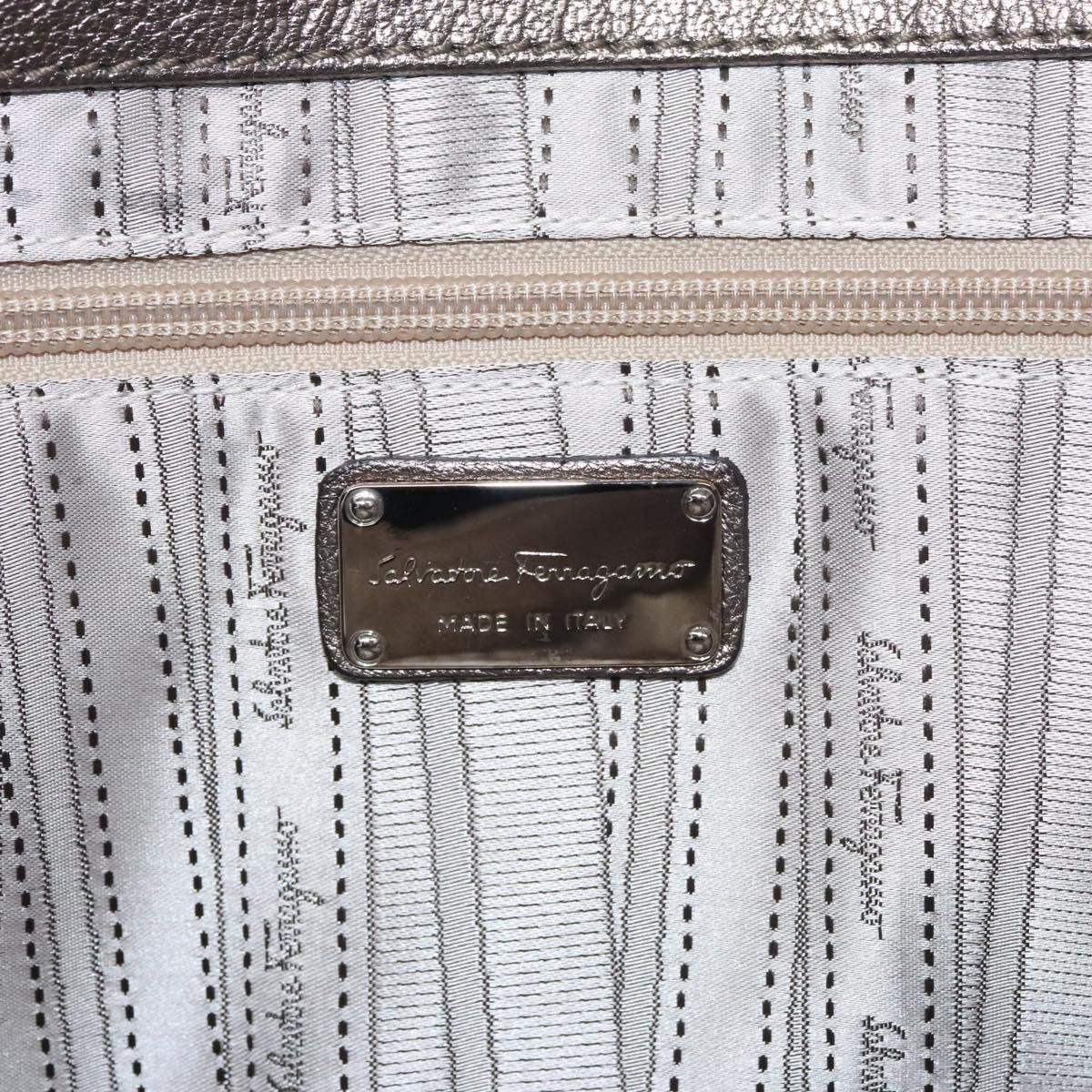 Salvatore Ferragamo Sofia Satchel Leather Silver Leather Handbag (Pre-Owned)